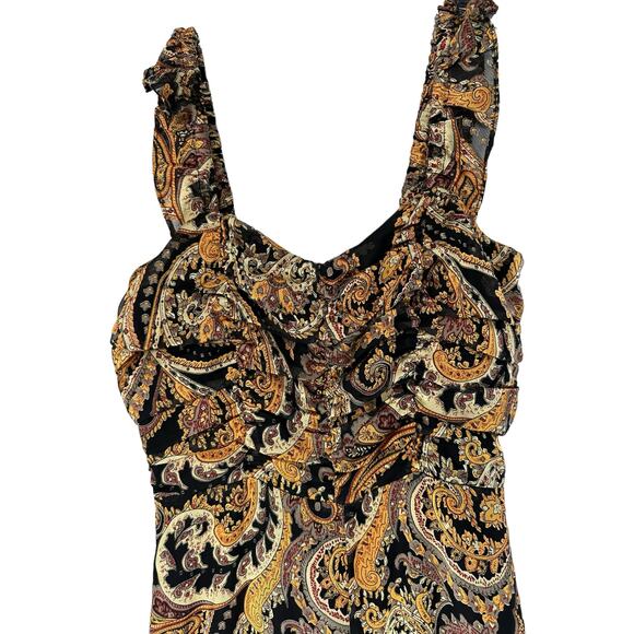 House of Harlow Revolve Gold Black Paisley Night Out Samaya Jumpsuit Size XS - Picture 6 of 15
